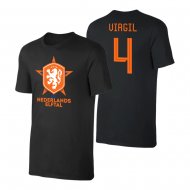 Ολλανδία EU2020 μπλουζάκι 'Het Nederlands Elftal' ΦΑΝ ΝΤΑΙΚ, μαύρο