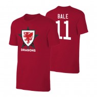 Wales EU2020 'THE DRAGONS' t-shirt BALE, crimson