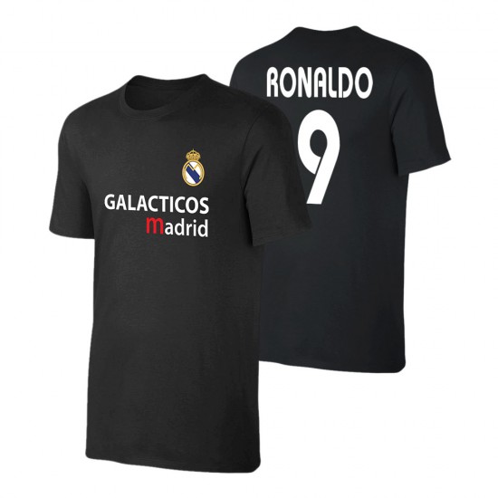 Ρεάλ μπλουζάκι 'GALACTICOS' ΡΟΝΑΛΝΤΟ, μαύρο