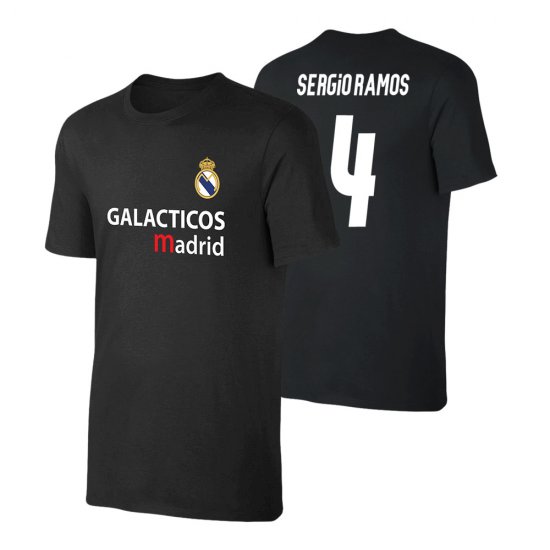 Ρεάλ μπλουζάκι 'GALACTICOS' ΡΑΜΟΣ, μαύρο