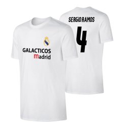 Ρεάλ μπλουζάκι 'GALACTICOS' ΡΑΜΟΣ, λευκό