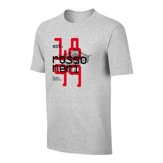 Μίλαν μπλουζάκι 'ROSSONERI 1899' , γκρι