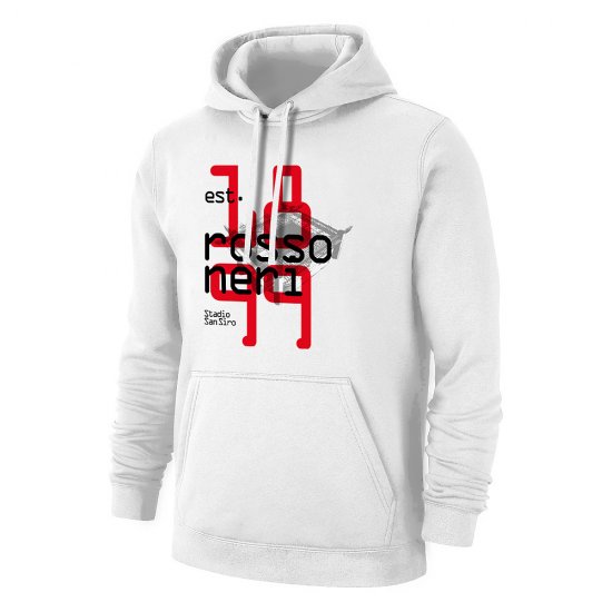 Μίλαν φούτερ με κουκούλα 'ROSSONERI 1899', λευκό