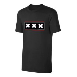 Άμστερνταμ μπλουζάκι 'Triple X', μαύρο