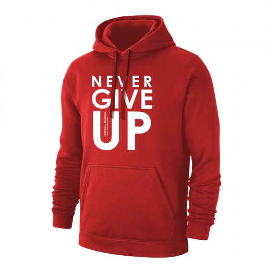 Liverpool 'Never Give UP' footer with hood, red