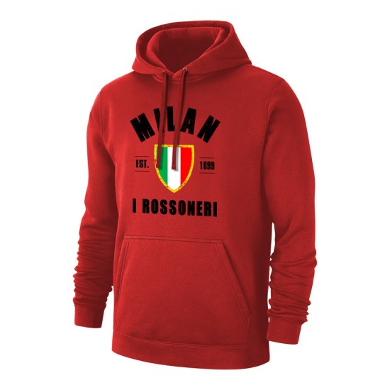 Milan 'Est.1899' footer with hood, red