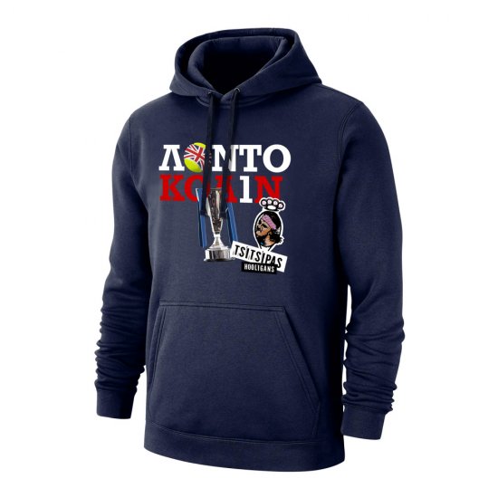 Tsitsipas Hooligans φούτερ με κουκούλα 'ΛΟΝΤΟ ΚΟΛΙΝ', σκούρο μπλε