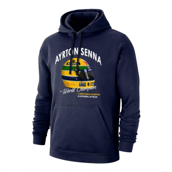 Ayrton Senna 'Helmet' footer with hood, dark blue
