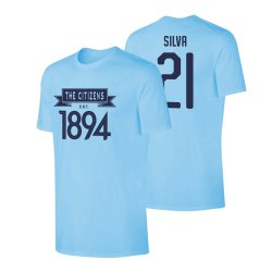 Μάντεστερ Σίτι μπλουζάκι 'CITIZENS' ΣΙΛΒΑ, ανοιχτό μπλε