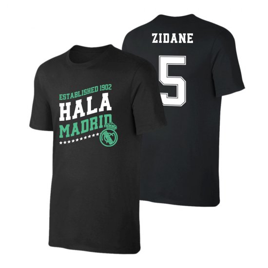 Ρεάλ μπλουζάκι 'Hala Madrid' ΖΙΝΤΑΝ, μαύρο