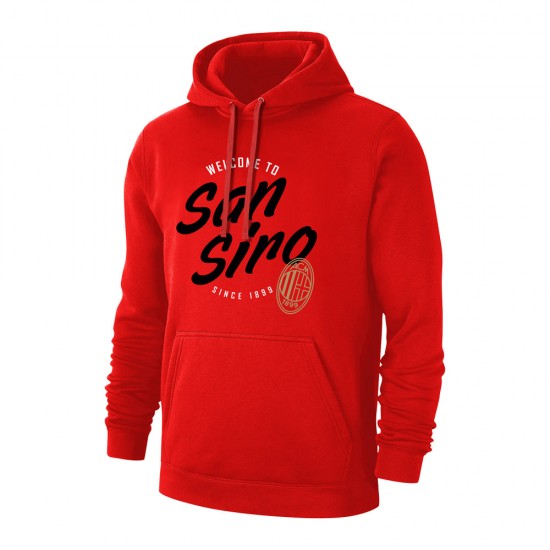 Milan 'San Siro' footer with hood, red