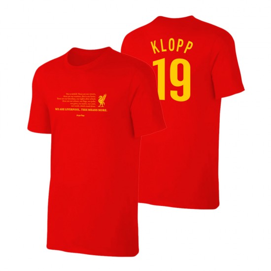 Liverpool 'THIS MEANS MORE, Jürgen Klopp' t-shirt, red