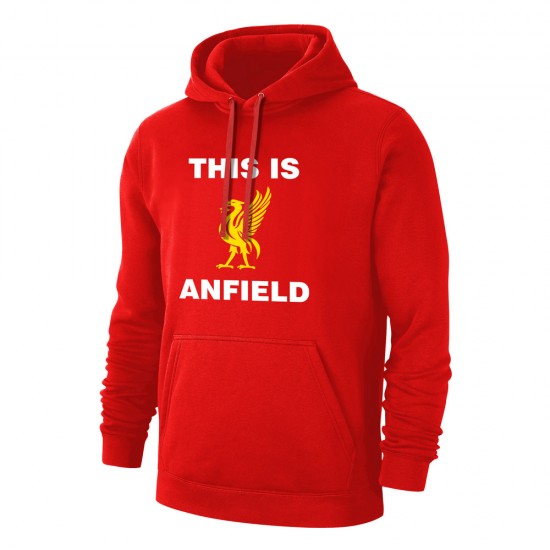 Λίβερπουλ φούτερ με κουκούλα 'This is ANFIELD', κόκκινο