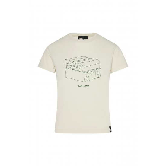 Παναθηναϊκός παιδικό T-shirt ''PAO ATHENS'',μπεζ