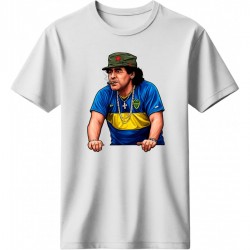 Μαραντόνα ρετρό μπλουζάκι “Maradona – Boca Style”, λευκό