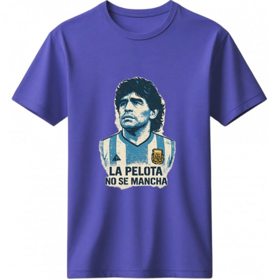 Μαραντόνα ρετρό μπλουζάκι “La Pelota No Se Mancha” , μωβ