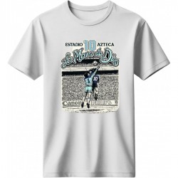Αργεντινή μπλουζάκι ρετρό “La Mano de Dios – Estadio Azteca”, λευκό