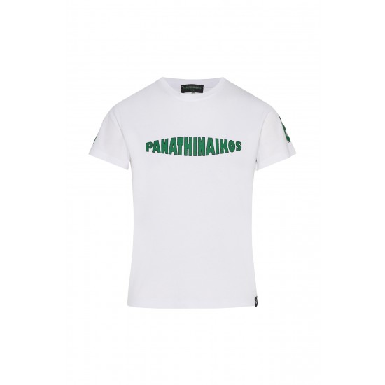 Παναθηναϊκός παιδικό T-shirt ''PANATHINAIKOS'',λευκό