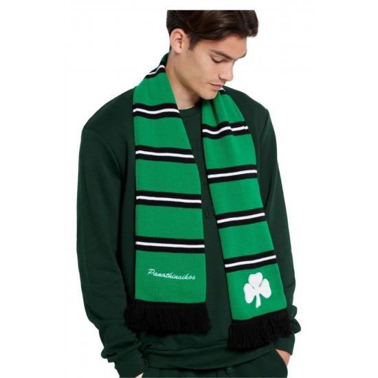 Παναθηναϊκός κασκόλ ριγέ τριφύλλι (Ανοιχτό Πράσινο)