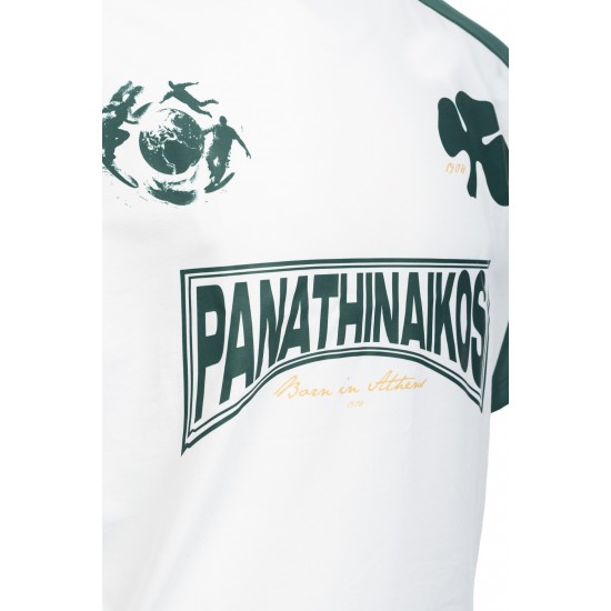 Παναθηναϊκός T-Shirt ''PAO RAGLAN'',λευκό-πράσινο