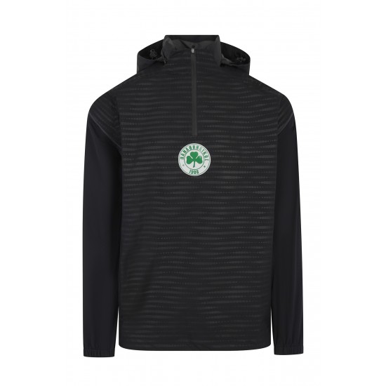 Παναθηναϊκός 2025/26 αδιάβροχη ζακέτα 1/4 zip, μαύρη
