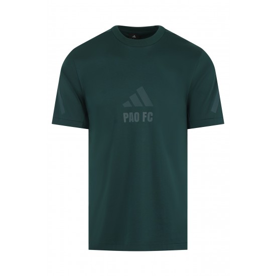 Παναθηναϊκός 2025/26 adidas t-shirt total green stripped "PAO FC",πράσινο