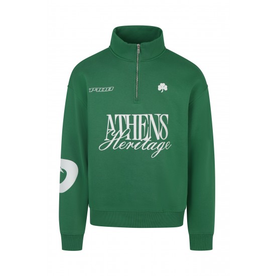 Παναθηναϊκός μπλούζα 1/4 zip "ATHENS Heritage", πράσινη