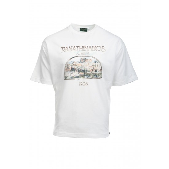 Παναθηναϊκός T-Shirt ''CITY OF ATHENS'',λευκό