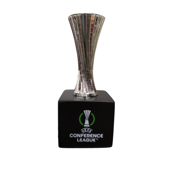 UEFA Conference League τρισδιάστατη μινιατούρα τροπαίου σε ξύλινη βάση ΟΛΥΜΠΙΑΚΟΣ (45mm)