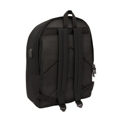 Μπαρτσελόνα διπλό σακίδιο για laptop 40 εκ. με θύρα USB, μαύρο