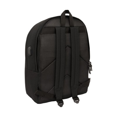 Μπαρτσελόνα διπλό σακίδιο για laptop 40 εκ. με θύρα USB, μαύρο