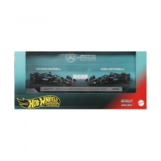 Hot Wheels Premium Formula 1 2025 Mercedes-AMG Petronas, σετ 2 μονοθέσια (JMM93)