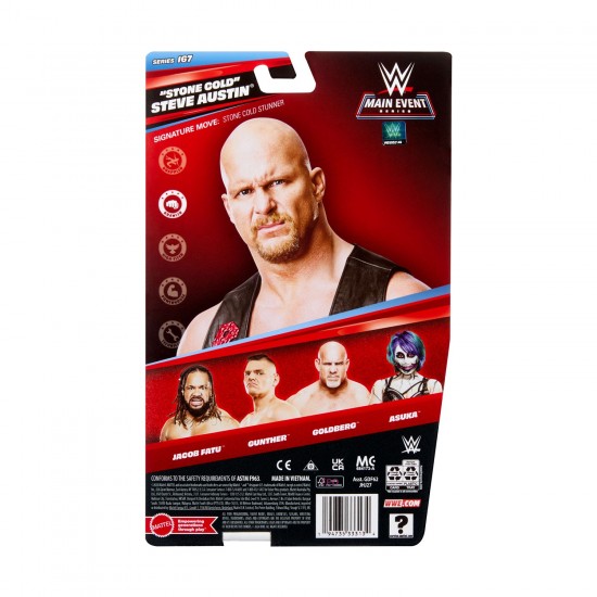 WWE φιγούρα δράσης Mattel Main Event «Stone Cold» Steve Austin (JHJ27)