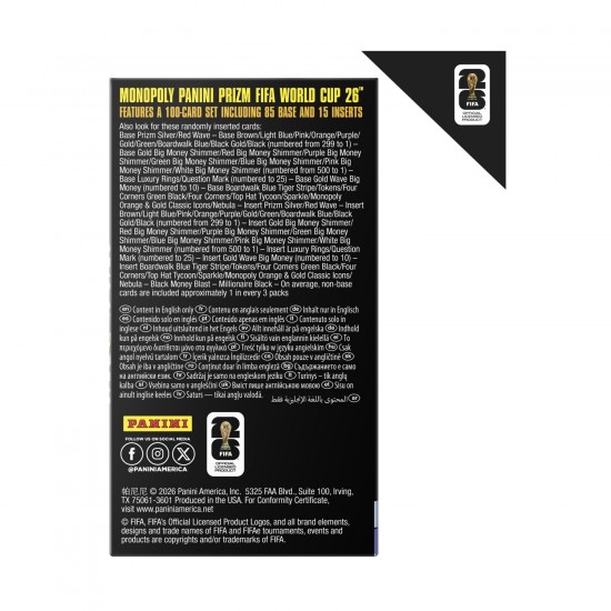Monopoly Panini Prizm FIFA World Cup, booster pack (αγγλική έκδοση)