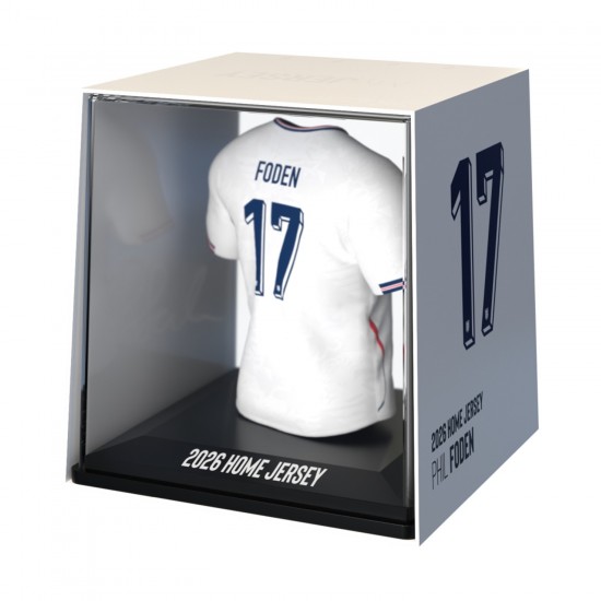 Αγγλία συλλεκτική μίνι φανέλα MyJersey Phil Foden (Μουντιάλ 2026)
