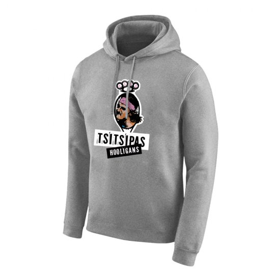 Tsitsipas Hooligans φούτερ με κουκούλα, γκρι