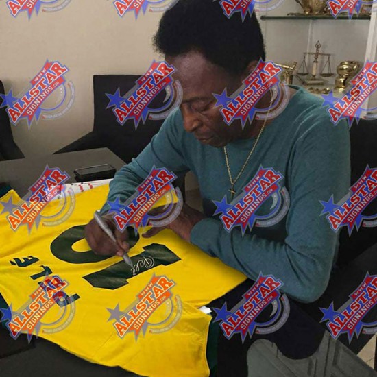 Φανέλα Βραζιλίας 1970 Υπογεγραμμένη από τον Πελέ (Με Κορνίζα)