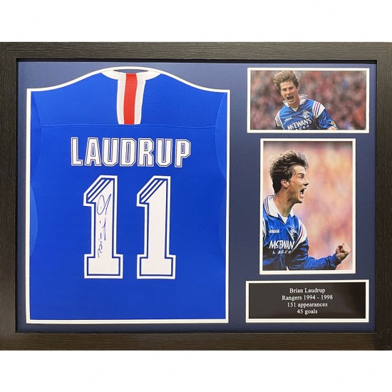 Rangers FC – Υπογεγραμμένη Φανέλα Brian Laudrup (Με Κάδρο)