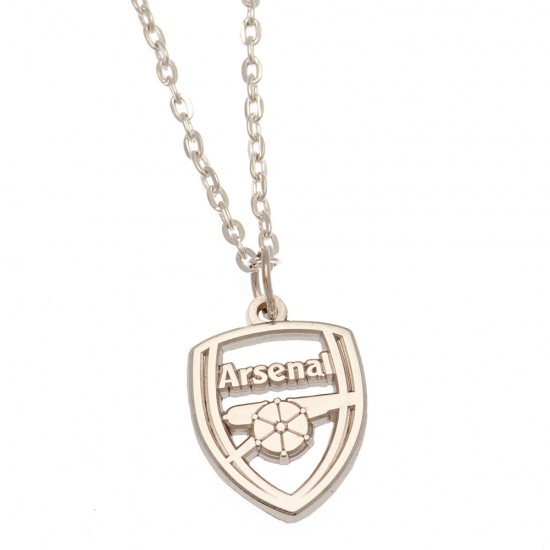 Arsenal FC Silver Plated Boxed Crest Pendant
