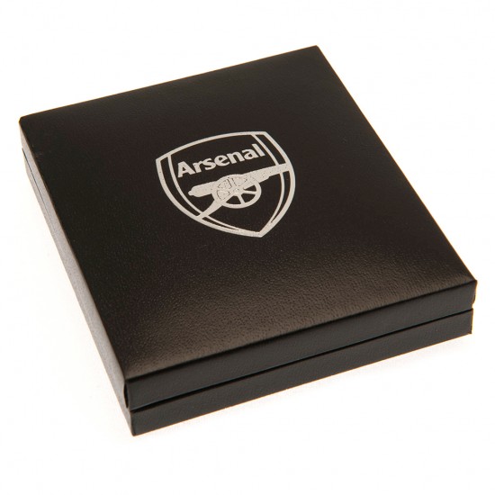Arsenal FC Silver Plated Boxed Crest Pendant