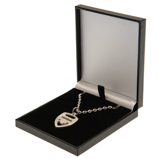 Arsenal FC Silver Plated Boxed Crest Pendant
