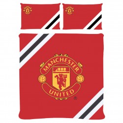 Σετ παπλωματοθήκης Manchester United FC Core Stripe, διπλό