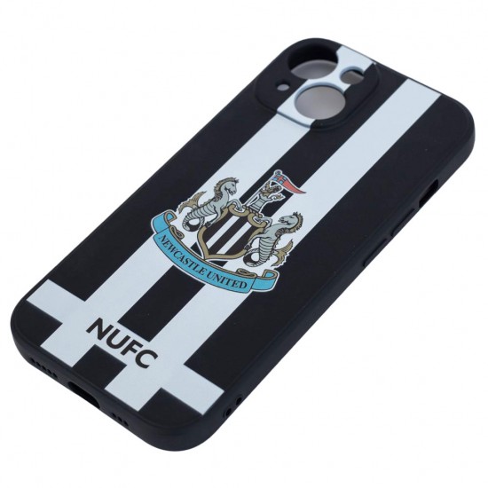 Θήκη κινητού Newcastle United FC iPhone 15 ριγέ, σιλικόνης