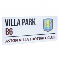 Πινακίδα δρόμου Aston Villa FC, λευκή