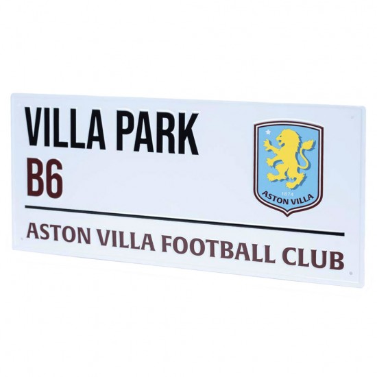 Πινακίδα δρόμου Aston Villa FC, λευκή