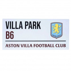 Πινακίδα δρόμου Aston Villa FC, λευκή