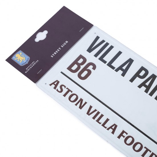 Πινακίδα δρόμου Aston Villa FC, λευκή