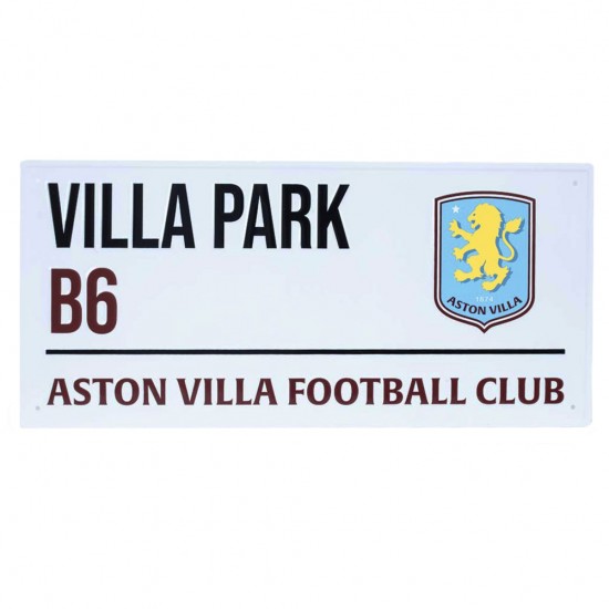 Πινακίδα δρόμου Aston Villa FC, λευκή