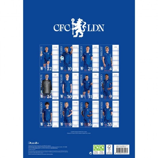 Chelsea WFC A3 Calendar 2026