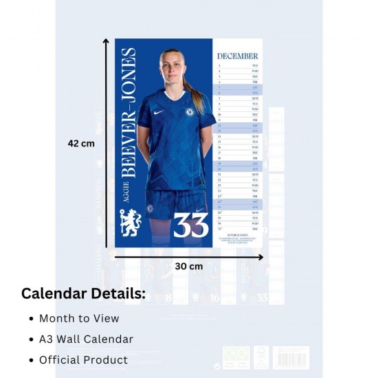 Chelsea WFC A3 Calendar 2026